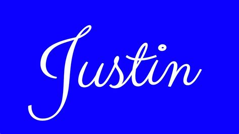 how to write justin in cursive